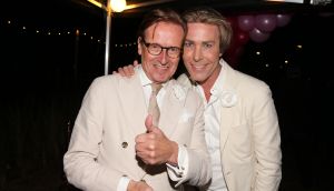 13-04-2019 SHOWBIZZ; HANS KLOK NEEMT AFSCHEID VAN VRIENDEN EN FAMILIE MET FEESTJE IN BLOEMENDAAL, NU NAAR LAS VEGAS. Hans en zijn partner Dann gaan binnenkort naar Las Vegas, een nieuwe toekomst en een nieuwe uitdaging. foto: Albert den Iseger