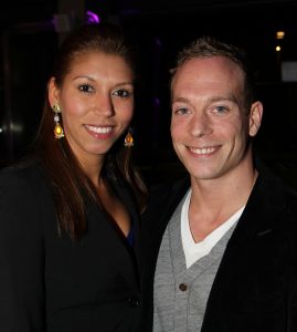 01-12-2011 SHOWBIZZ; YURI VAN GELDER EN PARTNER KATRINA ZIJN HEVIG VERLIEFD. Nadat Yuri zijn kans op deelname aan de Olympische Spelen in Londen verspeelde is juist Katrina degene die Yuri liefdevol opving. Het paar heeft al een relatie van een jaar. Katrina is van Braziliaanse afkomst en is net zo groot als Yuri, die zijn schone op handen draagt, zo verliefd is hij op deze mooie Braziliaanse. 
foto: Albert den Iseger.