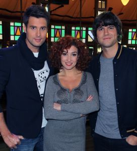 10-02-2012 SHOWBIZZ; NICK-SIMON MET SCHEIDSRECHTER KATJA ROMER-SCHUURMAN. Morgen meer dan 2 miljoen kijkers voor deze TROS kijkcijfer knaller?  Vorige week 1.905.000 kijkers en zeer goede reacties. Zaterdag avond om 20.30 uur weer afstemmen op Nederland 1 en lachen-genieten en brullen met deze TROS knaller.
foto; Albert den Iseger.