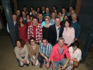 12-02-2014 SHOWBIZZ; BOEREN FEESTJE WAS ER EEN ZONDER MELK. Veel boeren uit het programma B.Z.V. waren naar Utrecht gekomen om met elkaar een flink biertje te drinken, te lachen en vooral te kijken naar de duizend vrouwen die waren komen opdraven. Het was een KNAL feest waarvan Yvon Jaspers rode oortjes kreeg.
foto: Albert den Iseger.