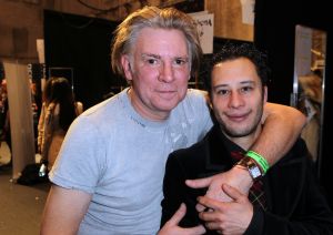 30-01-2012 SHOWBIZZ; ERNY VAN REIJMERSDAL TOONDE ZIJN NIEUWE COLLECTIE OP AMSTERDAM FASHIONWEEK. Het bloed kruipt waar het niet kan gaan, zegt Erny na zijn schitterende modeshow op de A.F.W. Bij het zien van het eerste gedeelte van de show weet en voel je al de vakmanschap van Erny. Prachtige stoffen en opmerkelijk veel vossen bont, gecombineerd met prachtige stoere laarzen en ruig leer. Iedereen ging op de banken staan en Erny en zijn partner genoten van het minutenlang applause.
foto: Albert den Iseger.