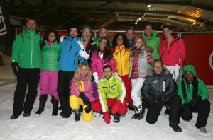 18-01-2013 SHOWBIZZ; STERREN SPRINGEN VAN DE 70 METER SCHANS. De Vliegende Hollanders gaan straks echt proberen om van een zeventig meter hoge schans te springen. Gerard Joling en Tess Milne presenteren het sensationele Vliegende Hollanders  programma dat SBS6 vanaf Februari zal gaan uitzenden. De mee werkende BN-ers zijn, Lange Frans en rapper Keizer-Sita Vermeulen- en Shary An Nivillac-Emile Ratelband en Mari van der Ven-Dean Saunders en Bibi Breijman-Koert Jan de Bruijn en Geert Hoes, Jody Bernal en Chimene Oosterhout, John de Wolf en Ingrid Jansen, Robert Schumacher en Kelly van der Veer.
foto: Albert den Iseger.
