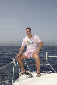 31-07-2008 SHOWBIZZ; DE BAUERS OP VAKANTIE OP DE CANARISCHE EILANDEN. Heerlijk uitrusten van een bijzonder druk jaar in Nederland en Belgie. Frans en Mariska Bauer zijn heerlijk met hun kinderen aan het vakantie vieren. Ze hebben samen ook nog een grote droom vertelden zij ons,  een dochter zou ons gezin wel heel compleet maken. Wij namen de gehele familie mee om een dagje te vissen op Tonijn en Bleu Merlijn, het werd uiteindelijk toch Tonijnen die wij vingen. Deze week het hele verhaal en prachtige sfeer fotos in uw weekblad Prive.
foto: Albert den Iseger.