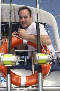 31-07-2008 SHOWBIZZ; DE BAUERS OP VAKANTIE OP DE CANARISCHE EILANDEN. Heerlijk uitrusten van een bijzonder druk jaar in Nederland en Belgie. Frans en Mariska Bauer zijn heerlijk met hun kinderen aan het vakantie vieren. Ze hebben samen ook nog een grote droom vertelden zij ons,  een dochter zou ons gezin wel heel compleet maken. Wij namen de gehele familie mee om een dagje te vissen op Tonijn en Bleu Merlijn, het werd uiteindelijk toch Tonijnen die wij vingen. Deze week het hele verhaal en prachtige sfeer fotos in uw weekblad Prive.
foto: Albert den Iseger.