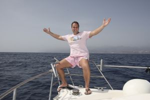 31-07-2008 SHOWBIZZ; DE BAUERS OP VAKANTIE OP DE CANARISCHE EILANDEN. Heerlijk uitrusten van een bijzonder druk jaar in Nederland en Belgie. Frans en Mariska Bauer zijn heerlijk met hun kinderen aan het vakantie vieren. Ze hebben samen ook nog een grote droom vertelden zij ons,  een dochter zou ons gezin wel heel compleet maken. Wij namen de gehele familie mee om een dagje te vissen op Tonijn en Bleu Merlijn, het werd uiteindelijk toch Tonijnen die wij vingen. Deze week het hele verhaal en prachtige sfeer fotos in uw weekblad Prive.
foto: Albert den Iseger.