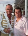 09-07-2008 SHOWBIZZ; GORDON VIERT 40 JARIGE VERJAARDAG OP HET STRAND VAN BLOEMENDAAL. Iedereen hield zich aan de opgelegde dresscode IBIZA STIJL. Meer dan 500 vrienden van Gordon waren naar het regenachtige strand gekomen om samen met vele BNers het verjaardags fuifje van Gordon te vieren. Het werd een knalfeest met tal van optredens en vooral veel drank.
foto: Albert den Iseger.
