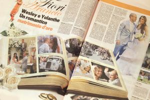 22-07-2010 SHOWBIZZ; HUWELIJK VAN YOLANTHE EN WESLEY SNEIJDER IN CASTELNUOVO BERARDENGA ITALIE. Het kleine dorpje midden in het prachtig Chianti gebied leek veel op Hollywood. Veel prominente voetballers waren aanwezig oa. Lamico Montari_Patrick Kluivert_Rafael van de Vaart_Pierre van Hooijdonk_Marco Branca_Christian Chivu en Cordoba. Nederlandse sterren waren oa. De gehele familie Froger_ Ivo Niehe_Mark van Eeuwen_Erik Kuster en Slivie van der Vaart. Rosanna Lima de huwelijksplanner van het gouden stel genoot van haar mooi uitgedachte huwelijksplan. Het was een waar sprookjes huwelijk in een te mooie omgeving.
foto: Albert den Iseger.