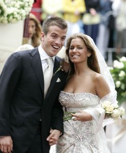 10-06-2005 SHOWBIZZ; DROOMHUWELIJK SILVIE MEIS EN RAFAEL V.D.VAART. In Heemskerk trouwden het paar in de kerk en in Chateau Marquette  te Heemskerk.
foto; Albert den Iseger.