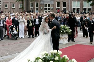 10-06-2005 SHOWBIZZ; DROOMHUWELIJK SILVIE MEIS EN RAFAEL V.D.VAART. In Heemskerk trouwden het paar in de kerk en in Chateau Marquette  te Heemskerk.
foto; Albert den Iseger.