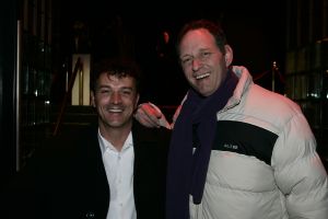 08-03-2005 SHOWBIZZ; 10 JAAR SBS6  FEEST IN DE BEURS VAN BERLAGE TE AMSTERDAM. VELE PROMINENTEN EN MEDEWERKERS VAN SBS 6 WAREN AANWEZIG.FOTO; PIET PAULESMA EN JURGEN SMIT
FOTO: ALBERT DEN ISEGER.
