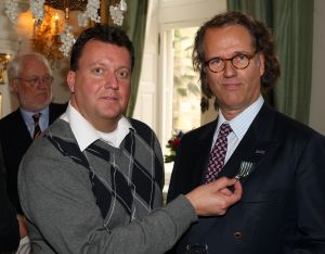 12-03-2009 SHOWBIZZ; ANDRE RIEU 59 EN ZIJN VROUW MARJORIE WORDEN STRAKS OPA EN OMA. Hun zoon Pierre en zijn vrouw Eefke verwachten hun eerste kindje. 
foto: Albert den Iseger.