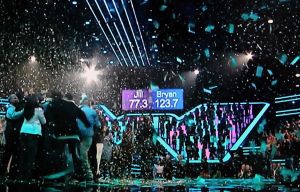 16-03-2012 SHOWBIZZ; BRYAN B WINT EEN MILJOEN EURO IN THE WINNER IS. Een van de Sterren van de DINER SHOW  BRYAN B  wint een miljoen euro en een platen contract in de SBS The Winner is Show van Beau van Erven Dorens. Frank Wentink was een van de eerste die Bryan feliciteerde met zijn overwinning. Bryan B schonk direct 50.000 euro aan WAR CHILD de aktie van radio 538. 
foto: Albert den Iseger.