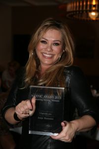 20-03-2013 SHOWBIZZ; OP DE JAARLIJKSE NANNIC PARTY WON ANTJE MONTERO DE AWARD. 
Tijdens de jaarlijkse Nannic Lunch wordt altijd een prijs uitgereikt voor aan een bekende vrouw die verantwoordelijkheid neemt voor haar eigen leven en voor haar omgeving. En dit jaar was dat Antje Monteiro.
foto: Albert den Iseger.