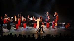 11-05-2009 SHOWBIZZ; DANNY MALANDO ORKEST VIERDE MOEDERDAG MET VELE NOORD HOLLANDERS IN DE VEST. Gisteren was het moederdag een feestdag voor vele moeders die uitgenodigd waren door hun kinderen om te gaan genieten van het moedersdagconcert wat Danny Malando en zijn orkest gaven in theater de Vest te Alkmaar. Op uitnodiging van Danny Malando om te gaan dansen op het podium werd door velen mensen uit de zaal aangegrepen om hun danskunsten te vertonen. De Tango, Foxtrot en diverse andere dansjes kwamen voorbij onder het geweldige applaus van het Alkmaarse publiek. Na de pauze overhandigde Danny aan zijn moeder de nieuwste CD-DVD van Danny Malando orkest dit als goed makertje omdat hij vergeten was zijn moeder s-morgens te verrassen met een ontbijtje. Het was een gezellig en pracht van een concert, vele moeders gingen na afloop meer dan tevreden naar huis met onder hun armen de nieuwste dvd en cd van Danny Malando.
foto: Albert den Iseger.