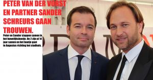 27-05-2014 SHOWBIZZ; PETER VAN DER VORST EN ZIJN PARTNER SANDER SCHREURS GAAN TROUWEN. Het paar dat al 14 jaar samen zijn gaan in Augustus dit jaar trouwen.
foto: Albert den Iseger