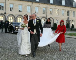 26-11-2010 KONINKLIJK HUIS; PRINS CARLOS DE BOURBON DE PARME EN ANNEMARIE GUALTHERIE VAN WEZEL GAVEN ELKAAR HET JA WOORD. De kerkelijke inzegening vond plaats in de Ter Kameren Abdij in Brussel. Bij hun huwelijk waren veel Koninklijke gasten aanwezig.Tijdens deze heuglijke dag werd tevens bekend gemaakt dat Prinses Margarita  in verwachting is van hun tweede kind. `zij en haar man Tjalling ten Cate verwachten de baby volgend voorjaar.
foto: Albert den Iseger
