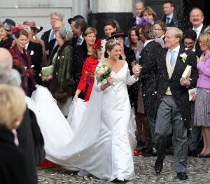 26-11-2010 KONINKLIJK HUIS; PRINS CARLOS DE BOURBON DE PARME EN ANNEMARIE GUALTHERIE VAN WEZEL GAVEN ELKAAR HET JA WOORD. De kerkelijke inzegening vond plaats in de Ter Kameren Abdij in Brussel. Bij hun huwelijk waren veel Koninklijke gasten aanwezig.Tijdens deze heuglijke dag werd tevens bekend gemaakt dat Prinses Margarita  in verwachting is van hun tweede kind. `zij en haar man Tjalling ten Cate verwachten de baby volgend voorjaar.
foto: Albert den Iseger