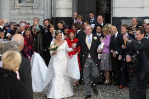 26-11-2010 KONINKLIJK HUIS; PRINS CARLOS DE BOURBON DE PARME EN ANNEMARIE GUALTHERIE VAN WEZEL GAVEN ELKAAR HET JA WOORD. De kerkelijke inzegening vond plaats in de Ter Kameren Abdij in Brussel. Bij hun huwelijk waren veel Koninklijke gasten aanwezig.Tijdens deze heuglijke dag werd tevens bekend gemaakt dat Prinses Margarita  in verwachting is van hun tweede kind. `zij en haar man Tjalling ten Cate verwachten de baby volgend voorjaar.
foto: Albert den Iseger