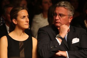 06-10-2008 SHOWBIZZ; KONINKLIJK BEZOEK BIJ MODESHOW VAN STEFAN BADAL IN ANTWERPEN. Prins Laurent en zijn vrouw Claire waren de koninklijke gasten bij de betoverende haute couture show van Stefan Badel. De Nederlandse  haute couture ontwerper is ondertussen een  van de bekenste modemakers van Belgie.
foto: Albert den Iseger.