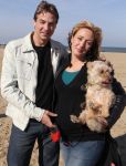 03-10-2010 SHOWBIZZ; DUTCH PUPPY WALK IN SCHEVENINGEN MET BRIDGET MAASLAND EN JIM BAKKUM.
foto: Albert den Iseger.