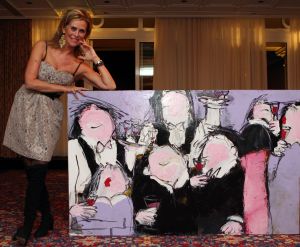 07-10-2010 SHOWBIZZ; OPNIEUW VEEL GELD VOOR DE KINDJES VAN KIKA. Met de opbrengst van 383.000. euries voor de stichting Hoogvliegers en Kinderen Kankervrij KIKA is de realisatie van het nieuwe Nationale Kinderoncologisch Cenrum weer wat dichterbij gekomen. De Gala avond werd gepresenteerd door Evert Santegoeds met aan zijn zijde Esther Oosterbeek en Patty Brard. Mark Grol timmerde het gehele bedrag bij elkaar met een charmante knipoog.Vele artiesten traden op waaronder het talent Martin Hurkens  H.G.T. die iedereen blauwe handen bezorgde van het applaus wat hij kreeg.De KIKA award 2010 ging dit jaar naar Ronald Stam voor baanbrekend onderzoek in het Sophia Kinder ziekenhuis te Rotterdam. Ans en Willem Korstanje waren als ambassadeurs weer aanwezig en bezorgde  veilingmeester Mark Krol van Sotheby s weer grijze haren. Al met al weer een top avond in de Hotels van Oranje te Noordwijk.
foto: Albert den Iseger.