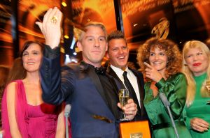 20-10-2013 SHOWBIZZ; DE 48ste TELEVIZIER-RING GALA WAS ER EEN VOOR DE MOLLEN. Prijswinnaars waren- Linda en Johnny de Mol-Art Rooijakkers-Kees Tol-Dieuwertje Blok.
foto: Albert den Iseger. 