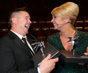 20-10-2013 SHOWBIZZ; DE 48ste TELEVIZIER-RING GALA WAS ER EEN VOOR DE MOLLEN. Prijswinnaars waren- Linda en Johnny de Mol-Art Rooijakkers-Kees Tol-Dieuwertje Blok.
foto: Albert den Iseger. 
