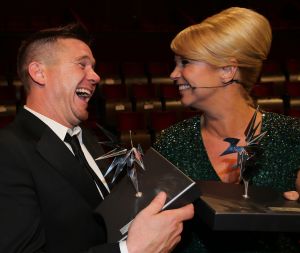 20-10-2013 SHOWBIZZ; DE 48ste TELEVIZIER-RING GALA WAS ER EEN VOOR DE MOLLEN. Prijswinnaars waren- Linda en Johnny de Mol-Art Rooijakkers-Kees Tol-Dieuwertje Blok.
foto: Albert den Iseger. 