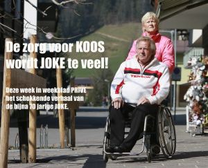 15-10-2014 SHOWBIZZ; KOOS EN JOKE ALBERTS STAAN VOOR GROOT PROBLEEM. De zorg die Joke dagelijks aan haar KOOS geeft word de bijna 70 jarige haar teveel. Het schokkende verhaal deze week in weekblad PRIVE. 
foto: Albert den Iseger