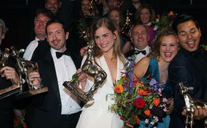 30-09-2016 SHOWBIZZ; GOUDEN KALVEREN GALA 2016. Beste actrice HANNAH HOEKSTRA  voor haar rol in de film DE HELLEWEG. Tot beste acteur werd gekozen ISSAKA SAWADOGO voor de film THE PARADISE SUITE.
Fote : Albert den Iseger