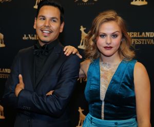 30-09-2016 SHOWBIZZ; GOUDEN KALVEREN GALA 2016. Beste actrice HANNAH HOEKSTRA  voor haar rol in de film DE HELLEWEG. Tot beste acteur werd gekozen ISSAKA SAWADOGO voor de film THE PARADISE SUITE.
Fote : Albert den Iseger