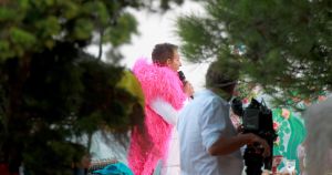 27-09-2014 SHOWBIZZ; ZONNIG HUWELIJK VOOR PATTY EN ANTOINE OP IBIZA. foto: Albert den Iseger