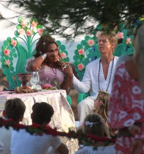 27-09-2014 SHOWBIZZ; ZONNIG HUWELIJK VOOR PATTY EN ANTOINE OP IBIZA. foto: Albert den Iseger