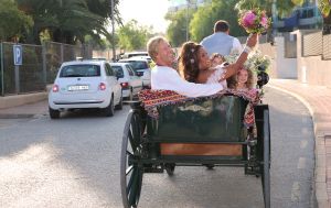 27-09-2014 SHOWBIZZ; ZONNIG HUWELIJK VOOR PATTY EN ANTOINE OP IBIZA. foto: Albert den Iseger